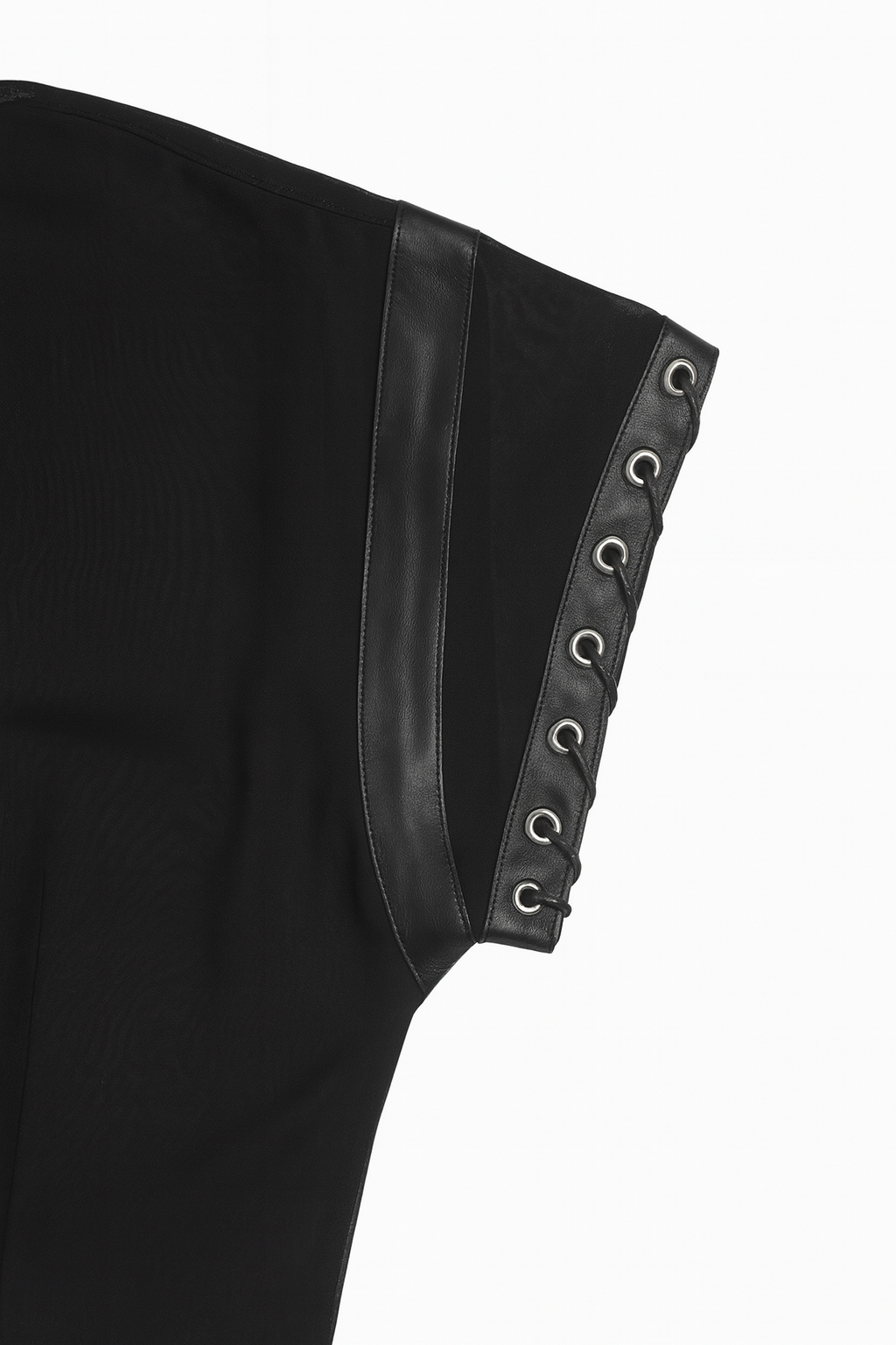 TRANSPARENT LEATHER DETAILED TOP