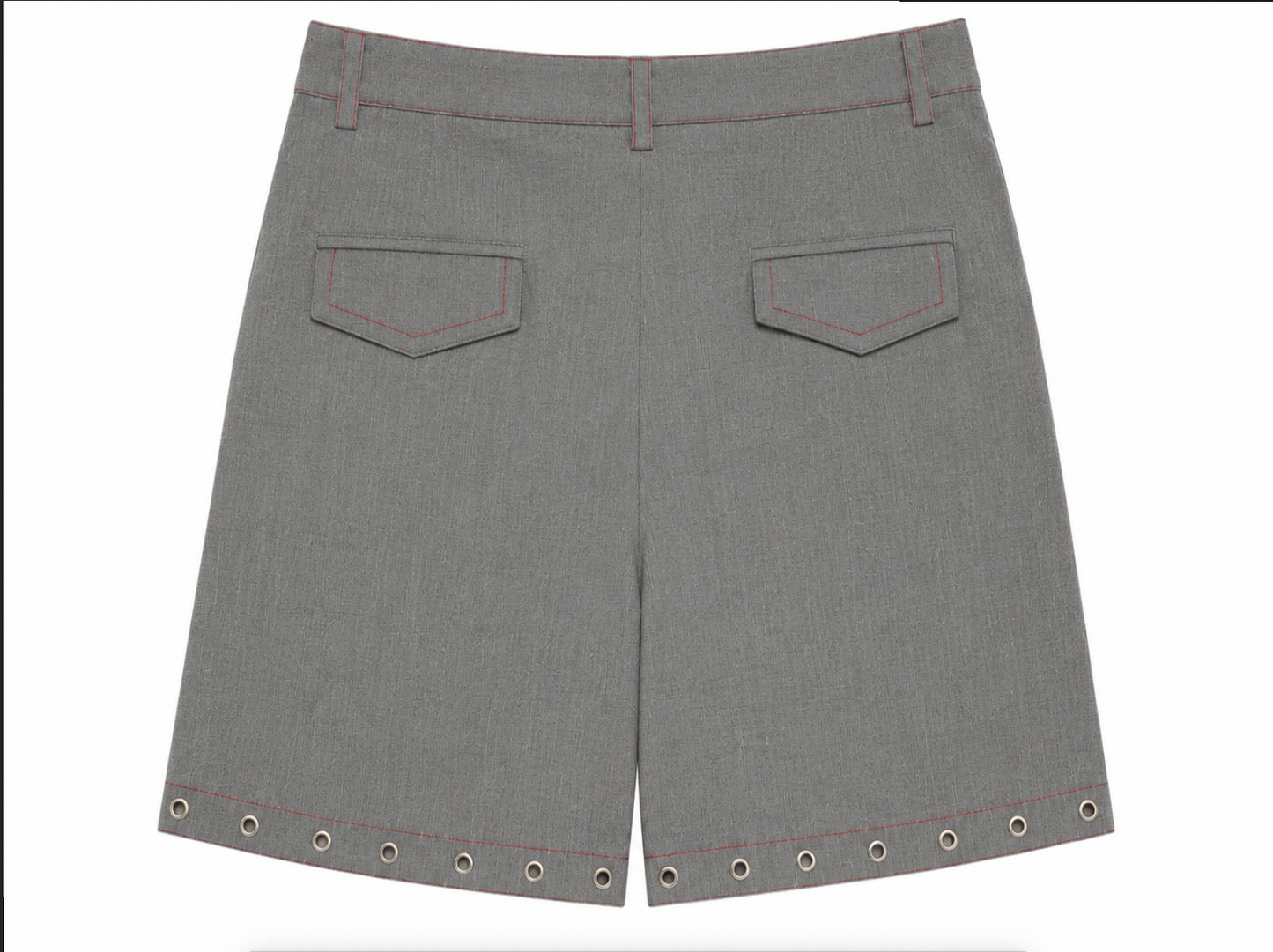 Wrap-Front Shorts with Metal Hook Closure