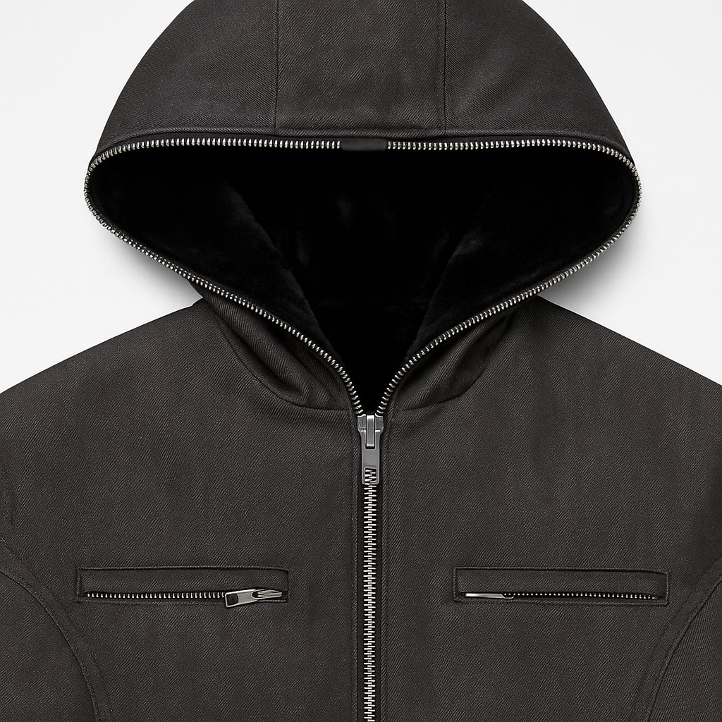 CUT-OUT DETAILED DENIM JACKET