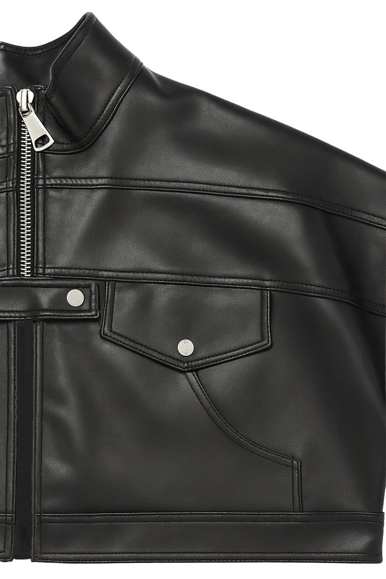 LEATHER OVERSIZE JACKET