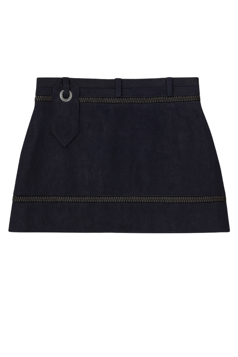 ZIPPER DETAILED DENIM SKIRT