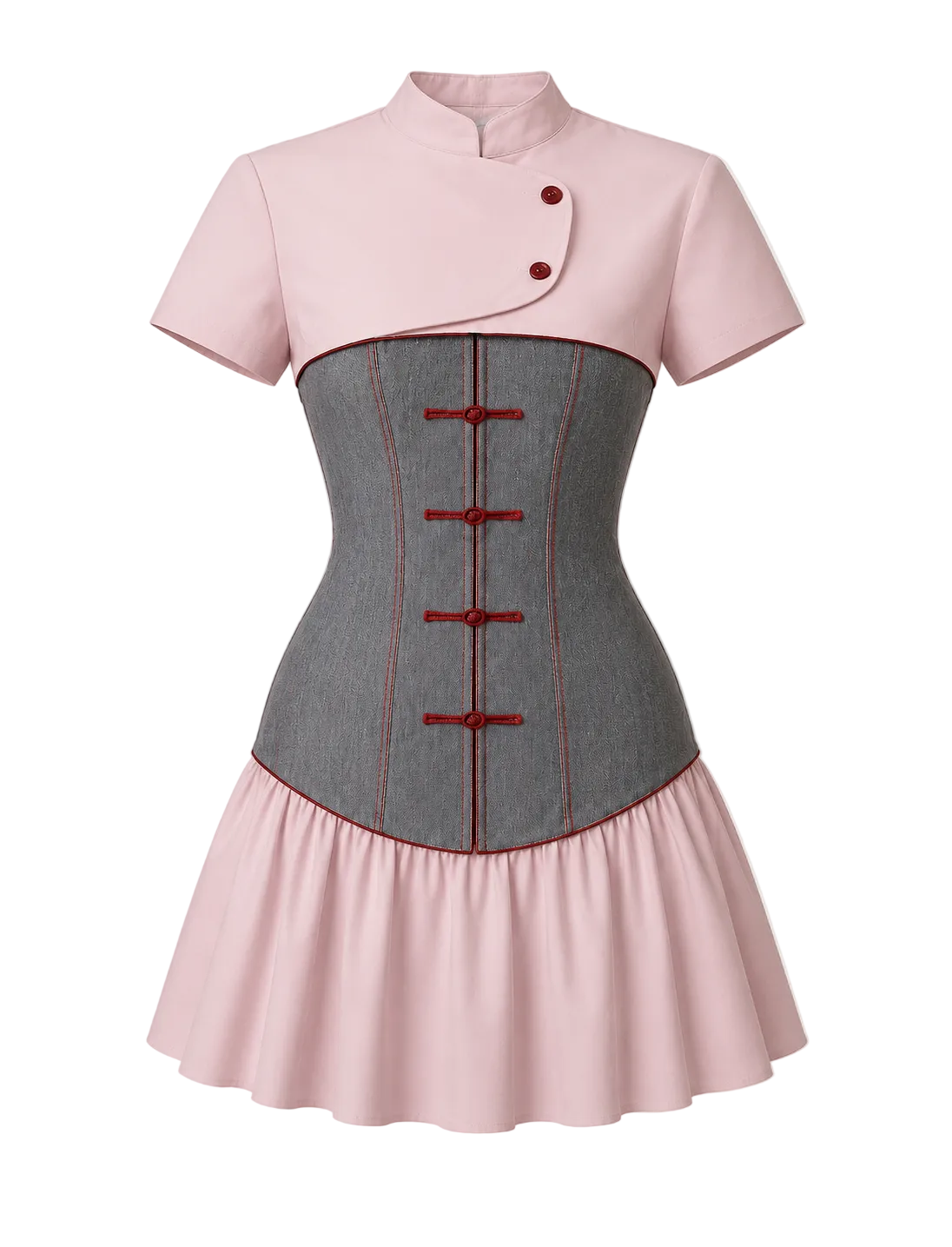 Chinese Knot Button Corset Dress