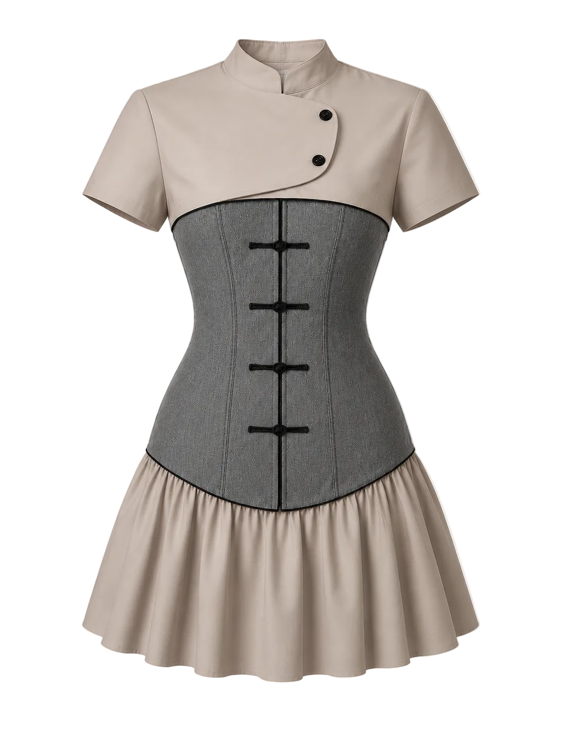 Chinese Knot Button Corset Dress