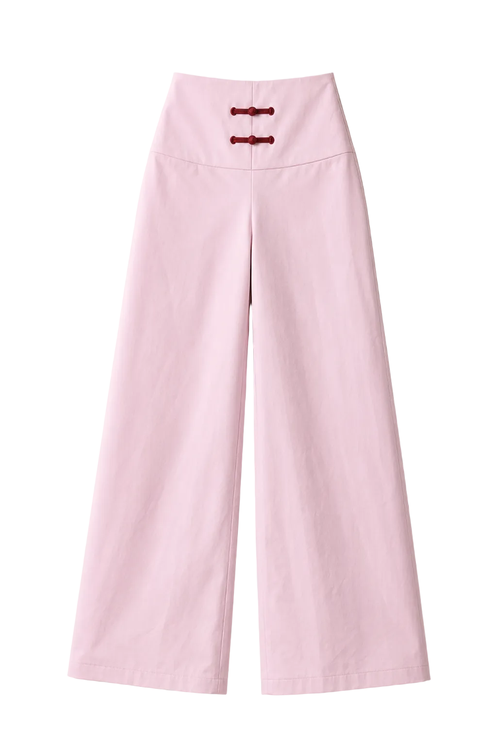 Wide-Leg Trousers with Chinese Knot Buttons