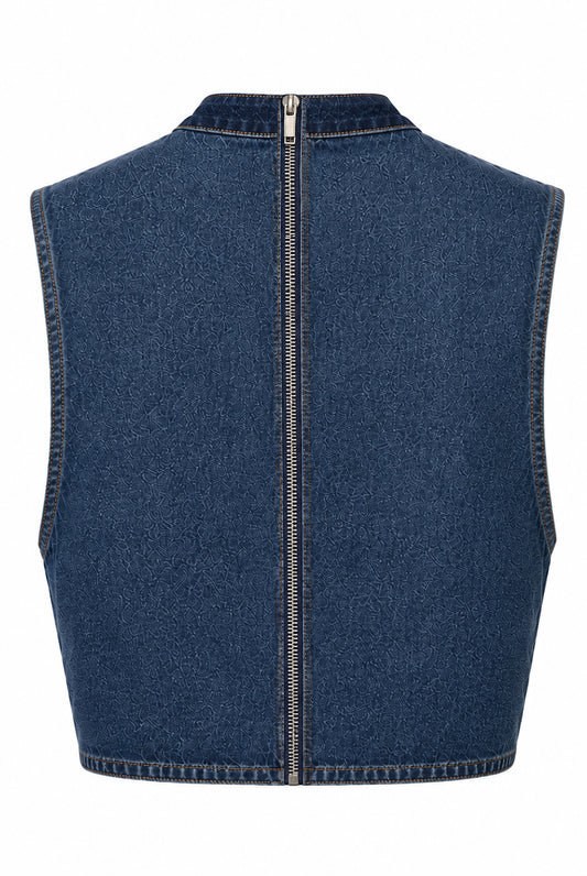 Panelli Denim Üst
