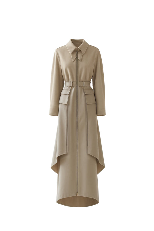 ZIPPER DETAILED TRENCHCOAT