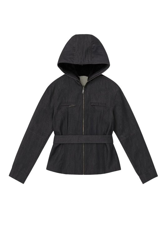 CUT-OUT DETAILED DENIM JACKET