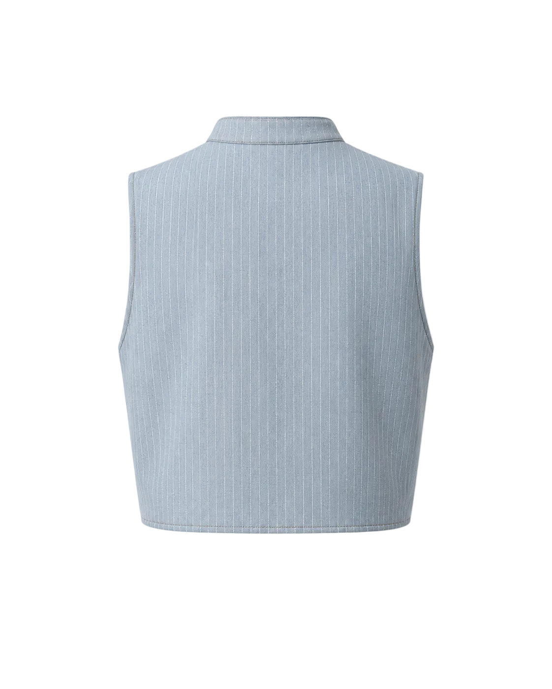 Mandarin Collar Crop Shirt