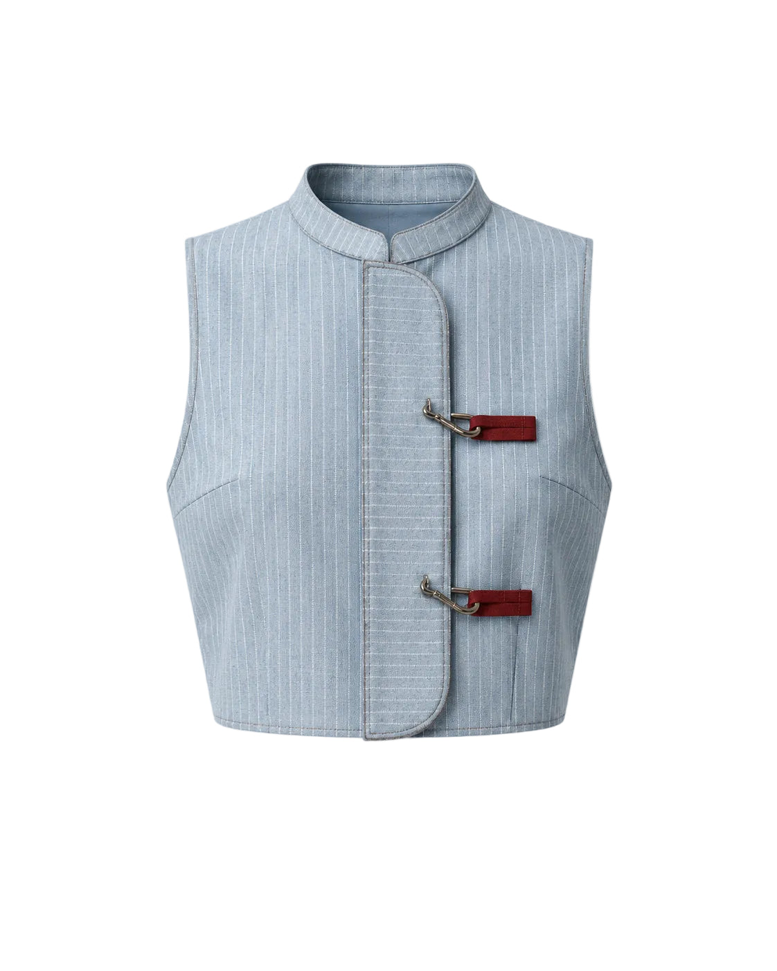 Mandarin Collar Crop Shirt