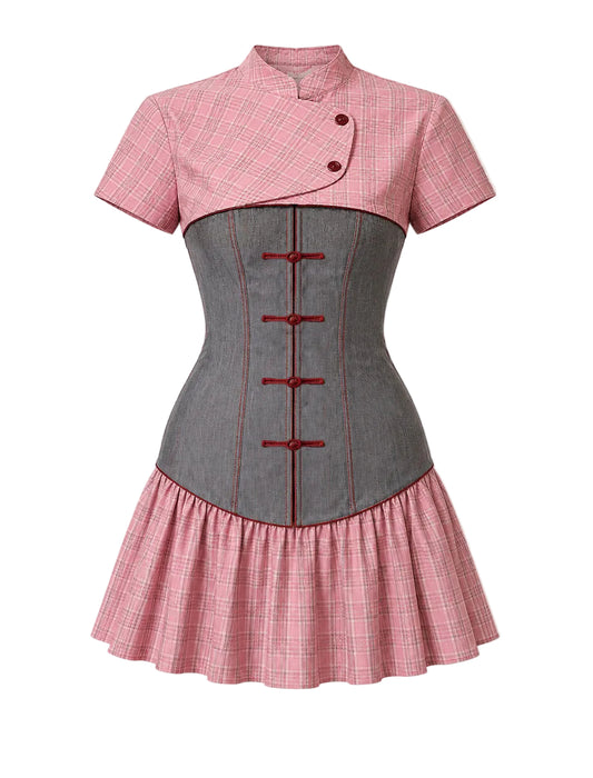 Chinese Knot Button Corset Dress