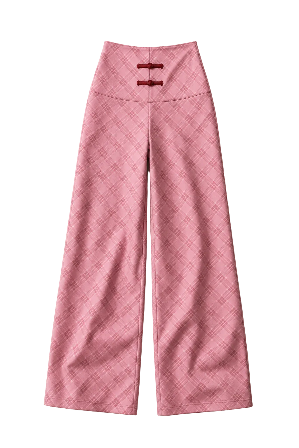 Wide-Leg Trousers with Chinese Knot Buttons